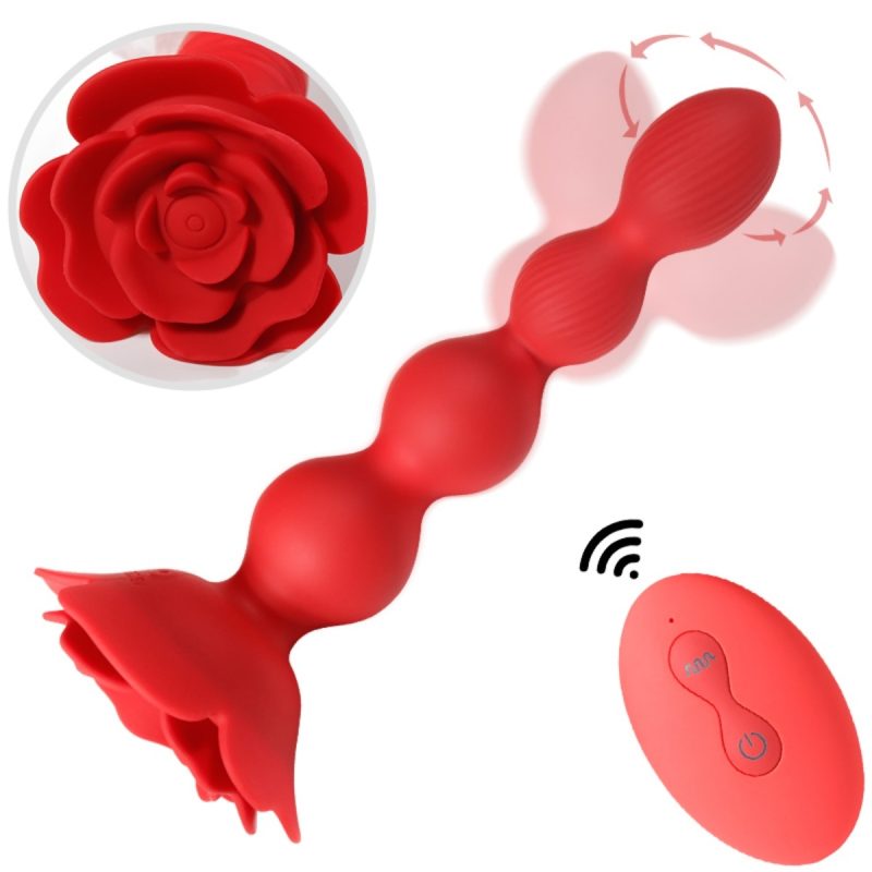Red Rose Flower Butt Plug