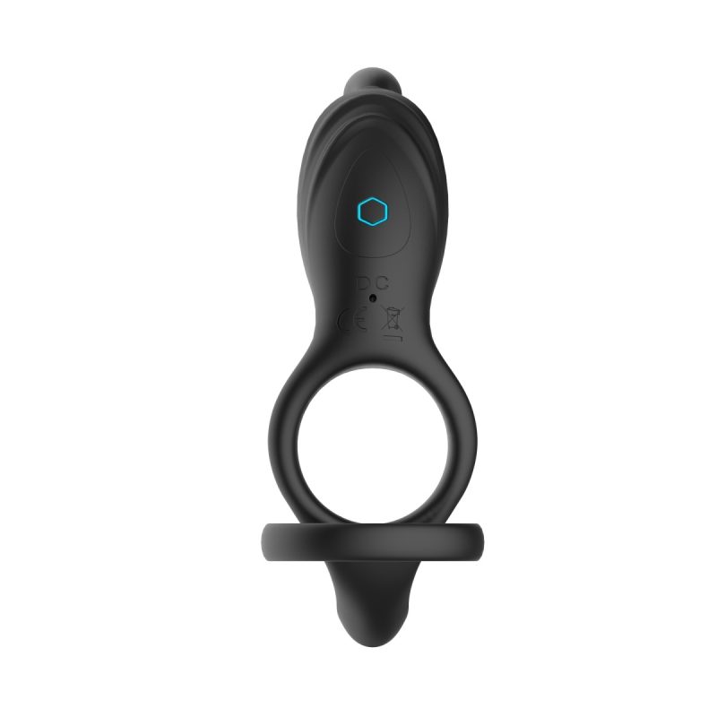 Vibrating Cock Ring Ergonomic Vibrating Penis Ring With Two Rings - Image 3