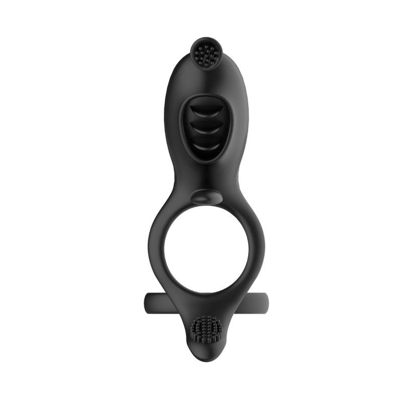 Vibrating Cock Ring Ergonomic Vibrating Penis Ring With Two Rings - Image 5