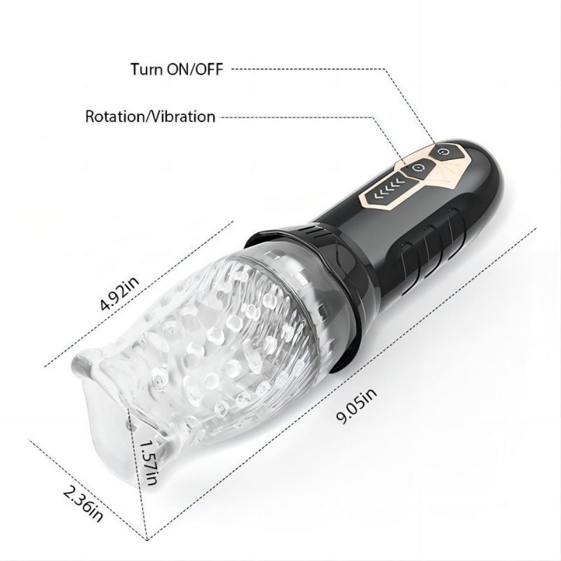 The Male Rose Gawk 3000 Rotating & Vibration Male Masturbator Stroker - Image 3