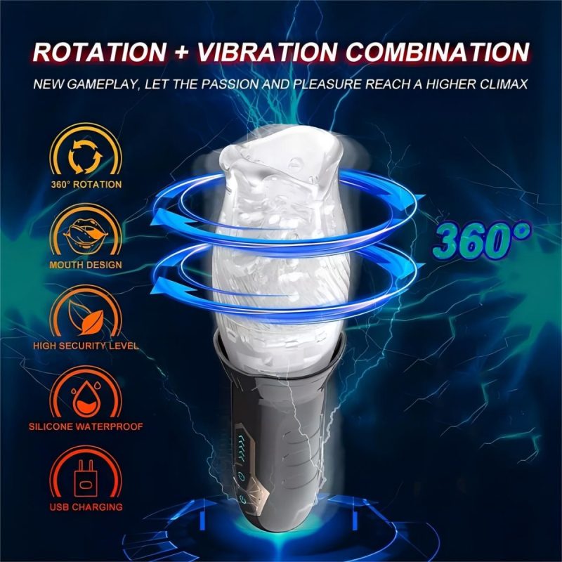 The Male Rose Gawk 3000 Rotating & Vibration Male Masturbator Stroker - Image 4