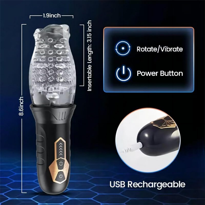The Male Rose Gawk 3000 Rotating & Vibration Male Masturbator Stroker - Image 7