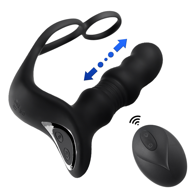 REMOTE CONTROL THRUSTING PROSTATE VIBRATOR ANAL PLUG